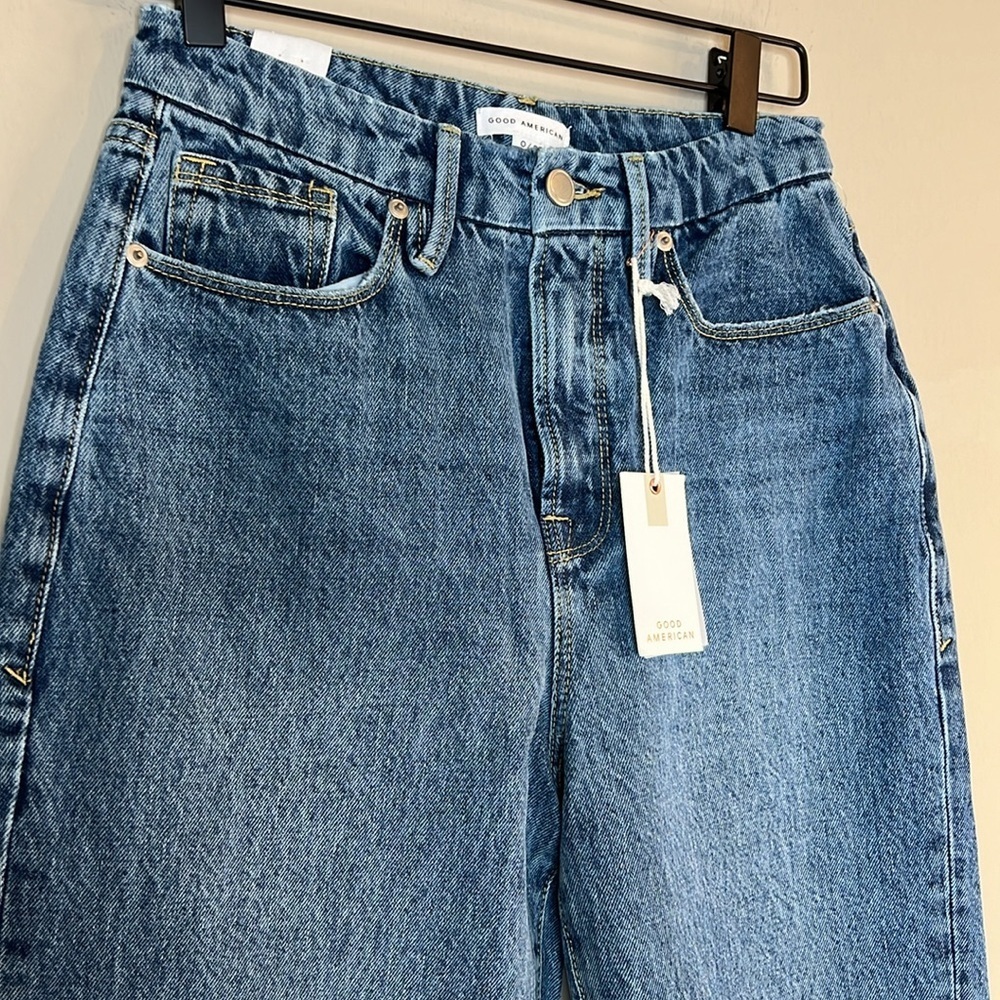Good American Good Boy Vintage Curvy Jean side slit blue 941 NWT - Picture 3 of 7